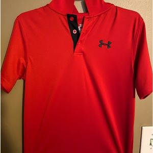 UA golf shirt w small  “Under Armour” written back of right shoulder at seam
